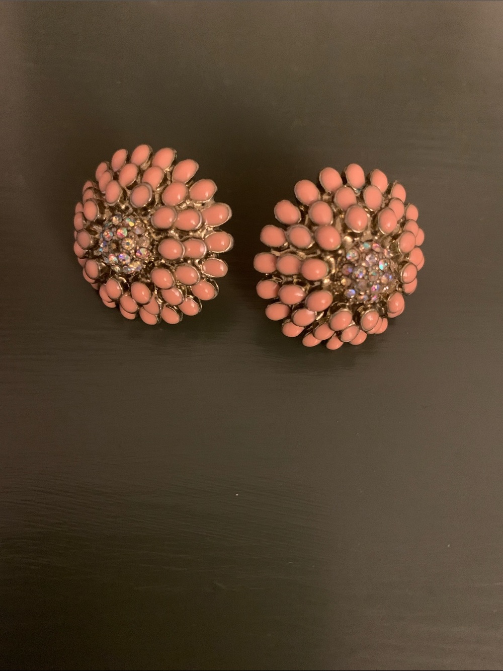 Pink Floral Cluster Post Earrings